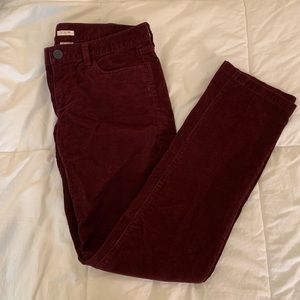 J crew maroon corduroys
